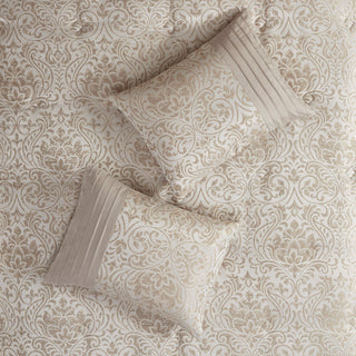 Madison Park Emilia 12 Piece Jacquard Complete Bed Set in Khaki
