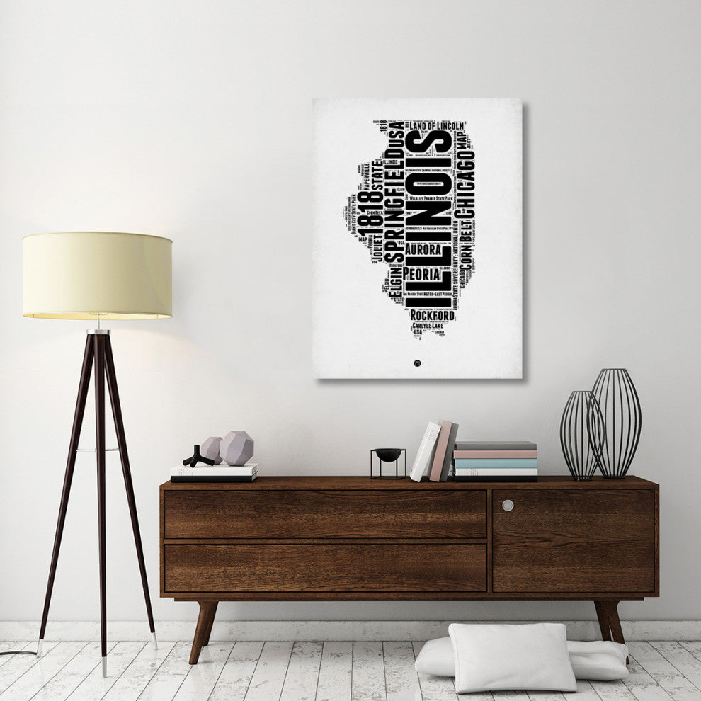 "Illinois Word Cloud 2" Fine Art Print
