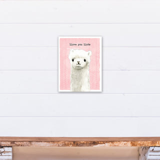 Llama Love 11x14 Canvas Wall Art
