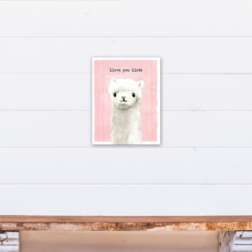 Llama Love 11x14 Canvas Wall Art