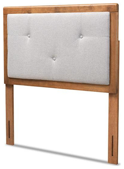Walnut Brown Finished Wood Twin Size Headboard
