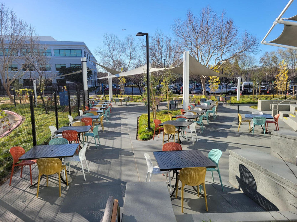 Stackable Plastic Armless Side Dining Chairs Fully Assembled Set of 2, Dark Orange
