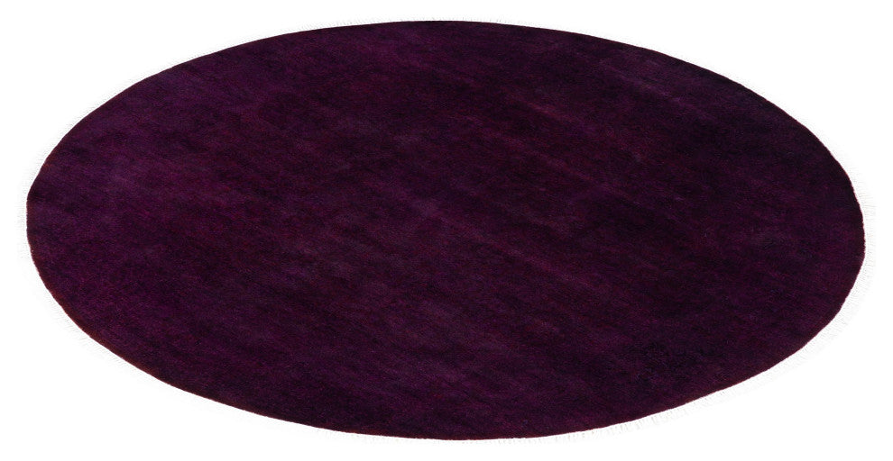 Overdyed One-of-a-Kind Hand-Knotted Area Rug Purple, 6' 1" x 6' 1"