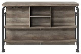 ACME Edina Wooden 5 Shelves Kitchen Island in Antique Oak and Sandy Gray