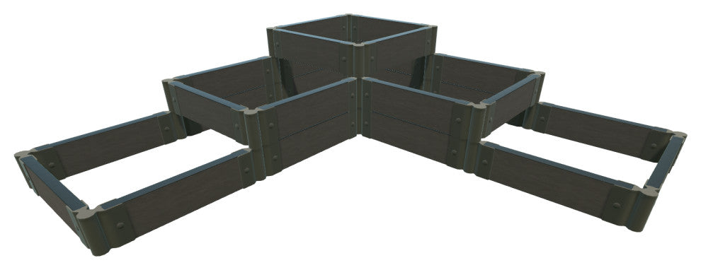 Weathered Wood 'Yosemite Falls' 6'x6'x16.5" Raised Garden Bed, Tri Level