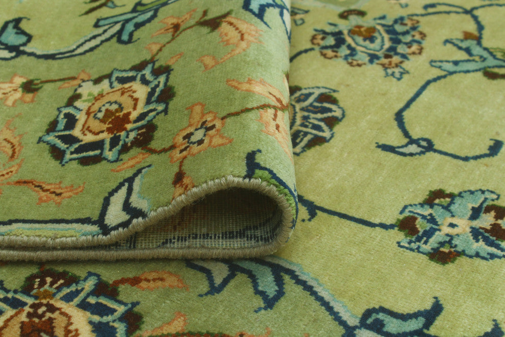 Fine Vintage Distressed Daphne Lt. Green/Green Rug, 6'6 x 9'10