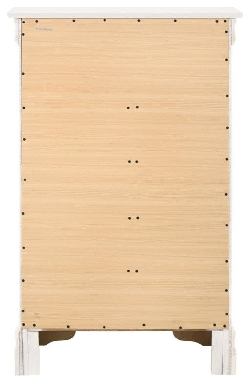 Glory Furniture Louis Phillipe 5 Drawer Chest in White