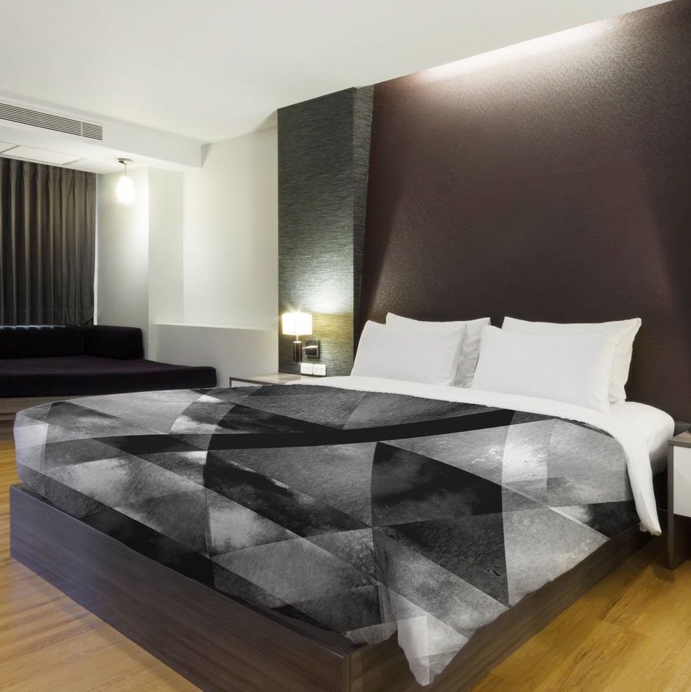 Dark And Stormy, Black Lightweight King Duvet Cover