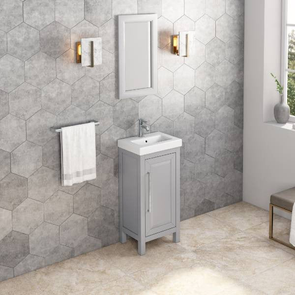Jeffrey Alexander Cade Modern 18" Gray Single Sink Vanity