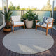 Indoor/Outdoor Hinton HN1 Grey Machine Washable 6' x 6' Rug