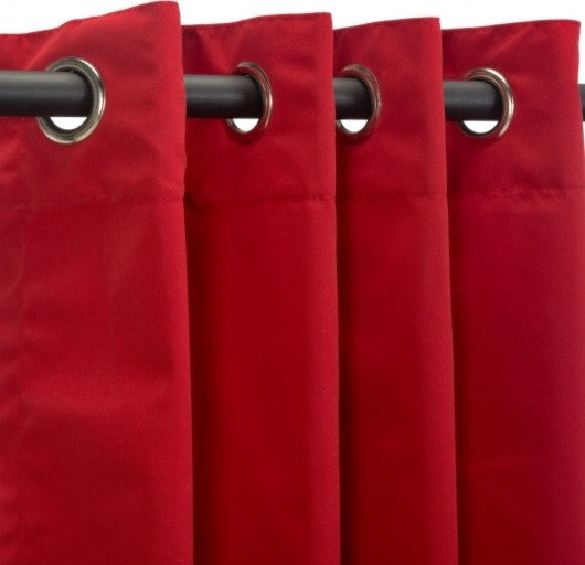 Canvas Jockey Red Outdoor Curtain with Grommets, 96"x50"