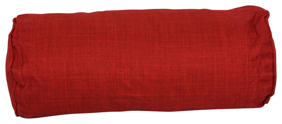 20"X8" Double-Corded Polyester Bolster Pillows With Inserts, Set of 2, Paprika