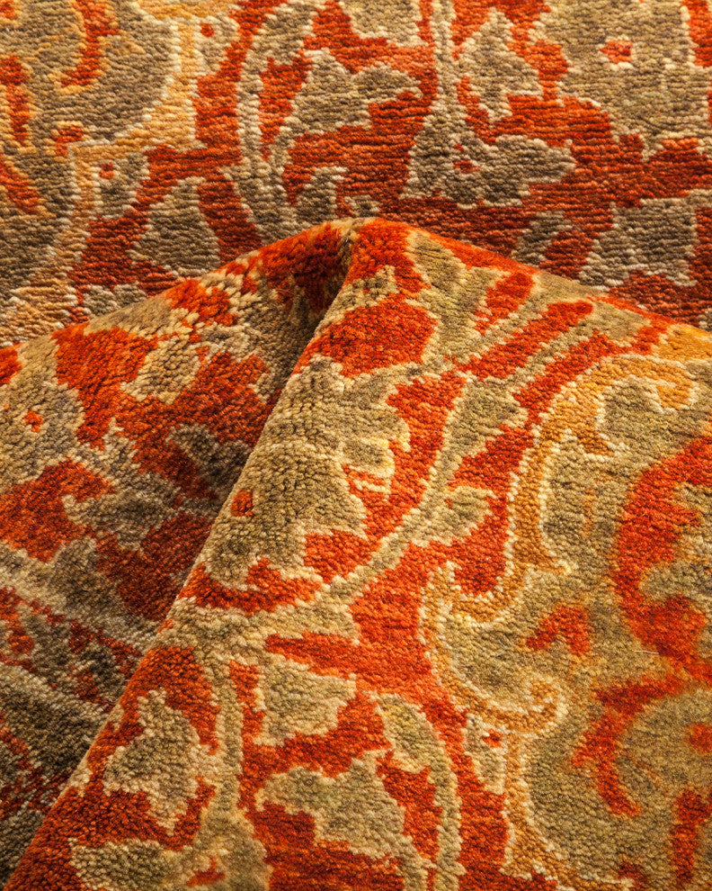 Mogul, One-of-a-Kind Hand-Knotted Runner Orange, 2'7"x15'8"