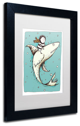 'Fish Boy' Matted Framed Canvas Art by Carla Martell