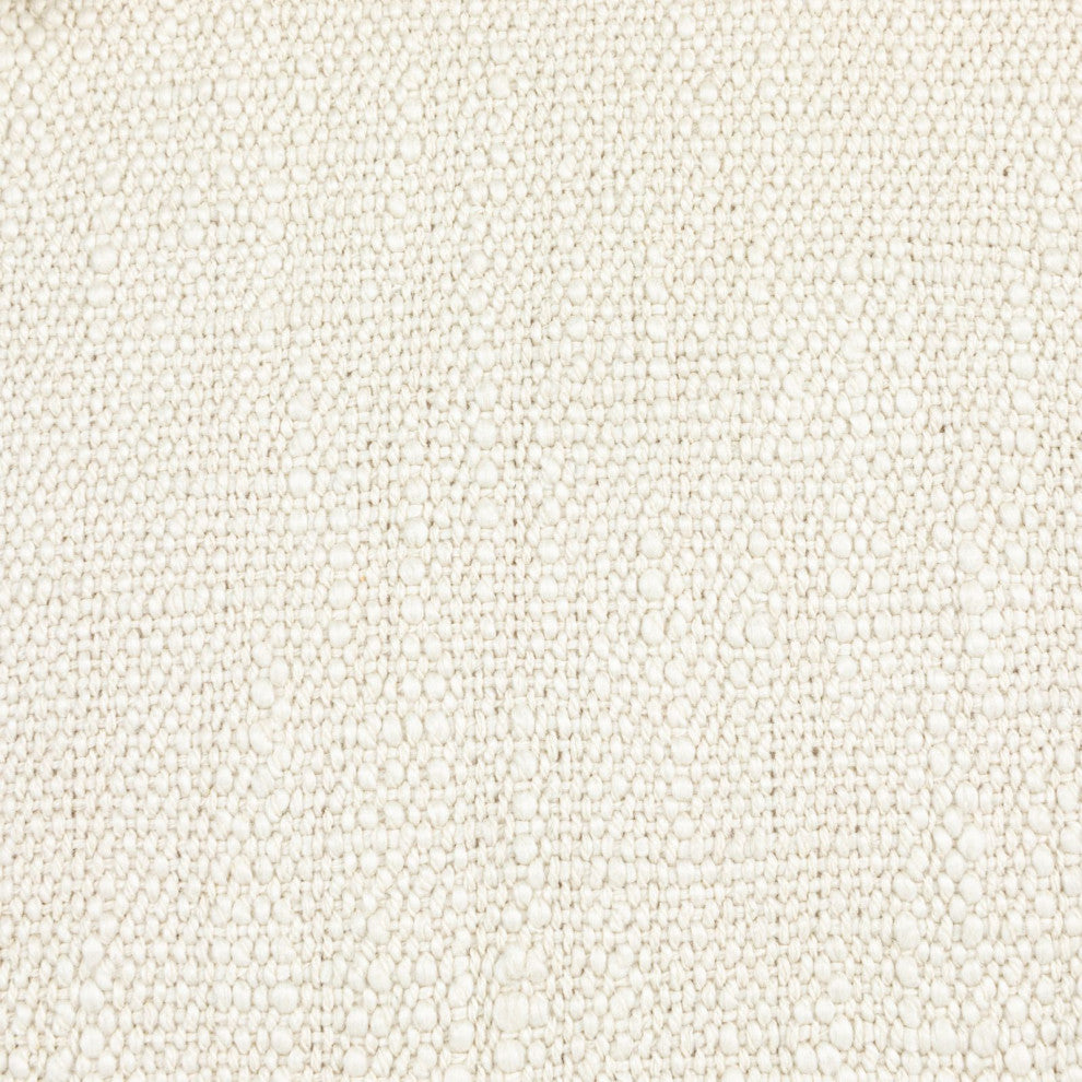 Square Crochet and Tassels Cream Cotton Slub Pillow