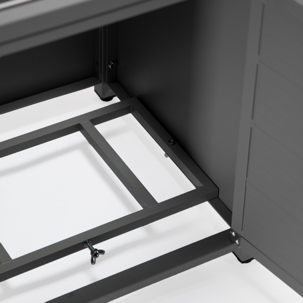 LeisureMod Walbrooke Patio Square Tank Holder, Gray