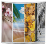 Four Seasons World Collage Landscape Wall Tapestry, 60"x50"