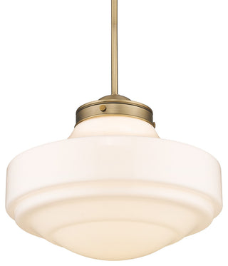 Golden Lighting 0508-L Ingalls 16"W Pendant - Modern Brass / Vintage Milk Glass