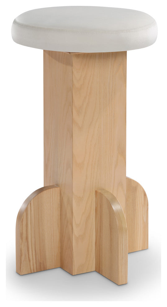 Wyatt Velvet Upholstered Stool, Cream