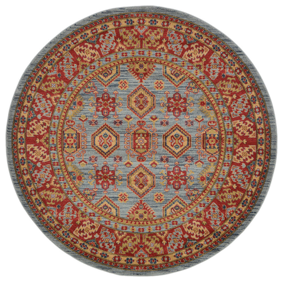 Unique Loom Light Blue Alexander Sahand 6' 0 x 6' 0 Round Rug