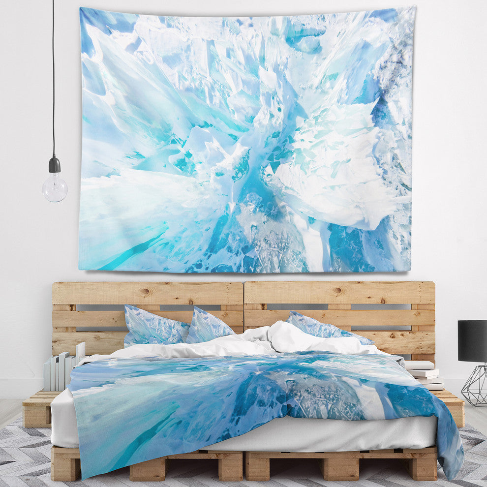 Blue Ice Hummocks Baikal Landscape Wall Tapestry, 60"x50"