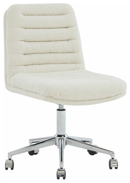 Safavieh Couture Decolin Swivel Desk Chair Ivory / Silver