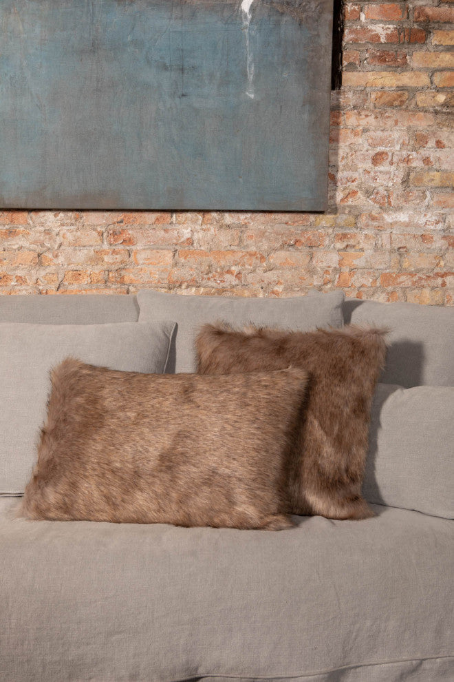 LUZIO Sable Vegan Faux Fur Pillow Cover 19.6x19.6