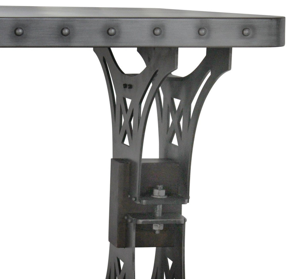Pratt Truss Industrial Steel Office Desk with Movable Cabinet Drawers