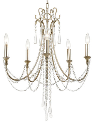Arcadia 5-Light Chandelier, Antique Silver