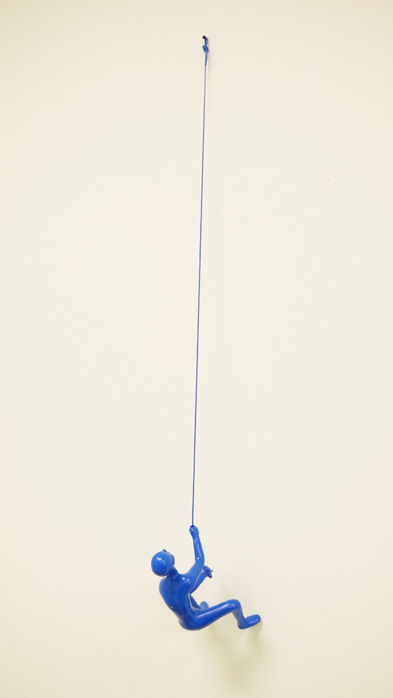 1-Piece Climbing Man Wall Art Sculpture, Blue