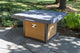 Square Natural-Toned Wicker Fire Pit