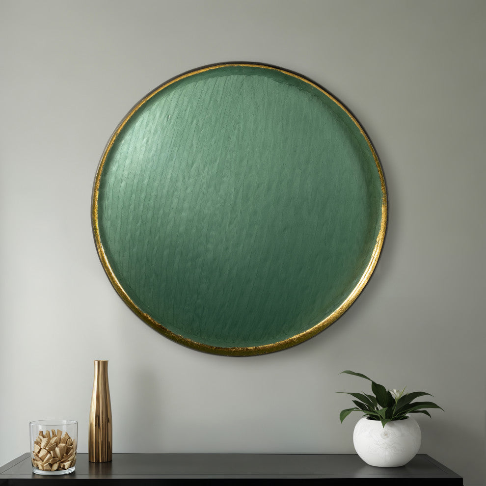 Iron, 29", Circle Wall Deco, Blue