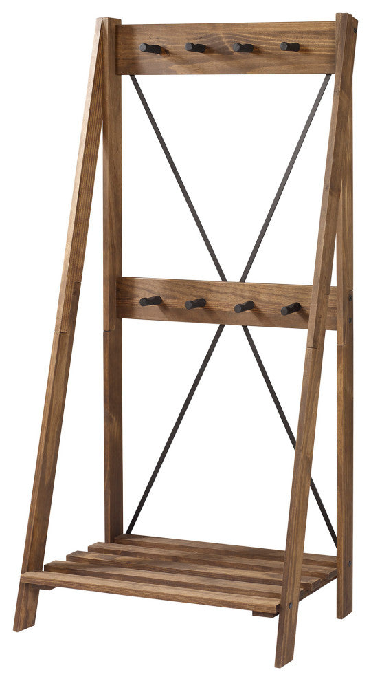 Frankie 68" Solid Wood Angled Hall Tree - Brown