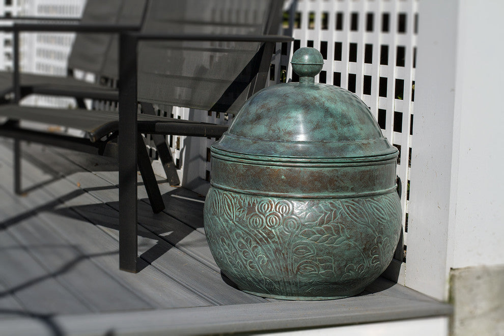 Key West Hose Pot With Lid, Blue Verde