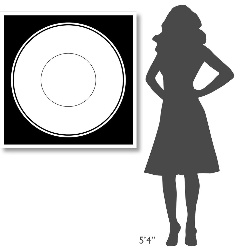 "Mealtime: White on Black - Plate" Digital Paper Print by BG.Studio, 38"x38"