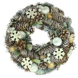 12.5" Frosted Glitter Pine Cone and Fruit Artificial Christmas Wreath, Unlit