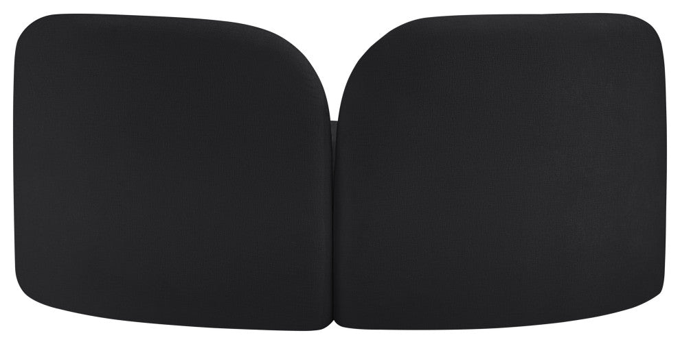 Daphne Upholstered Chair/Loveseat/Sofa, Black, Chenille Fabric, Loveseat