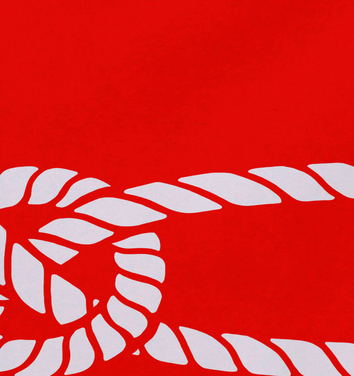 18"x14" Carrick Bend, Geometric Print Placemat, Red-Orange, Set of 4