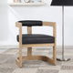 Manchester Faux Leather Upholstered Dining Chair, Black, Natural Finish