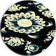 Abstract White Mandala On Black, Floral Round Wall Art, 11"