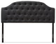 Windsor Modern Dark Gray Fabric Scalloped Buttoned King Size Headboard