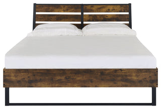 ACME Juvanth Eastern King Bed, Rustic Oak and Black