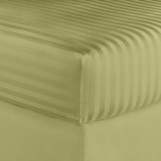 600 Thread Count 100% Cotton Stripe Sheet Set, Sage, California King