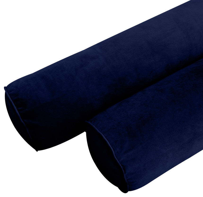 STYLE V6 Full Velvet Pipe Trim Indoor Daybed Bolster Pillow |COVER ONLY| AD373