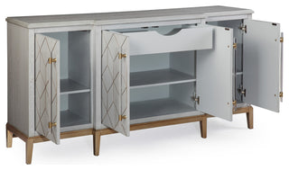Soft Graphite Gray Ash Veneer Server Perrine Geometric