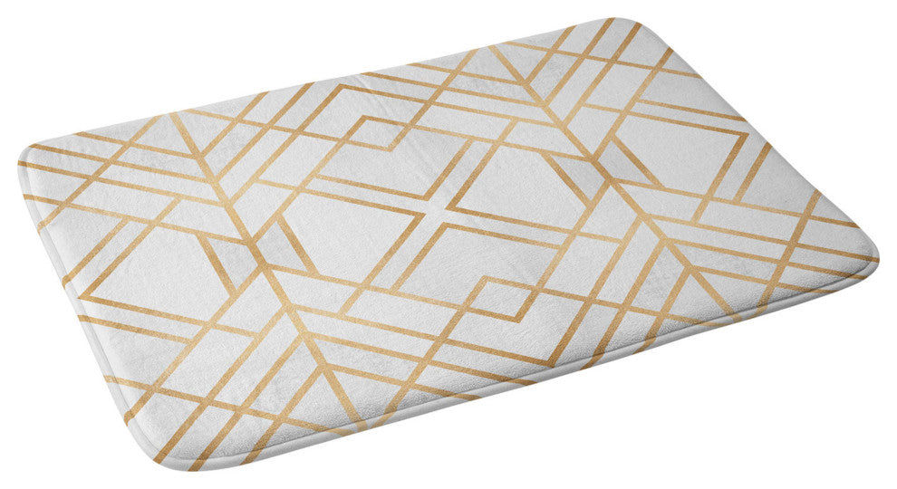 Deny Designs Elisabeth Fredriksson Golden Geo Bath Mat, 17"x24"
