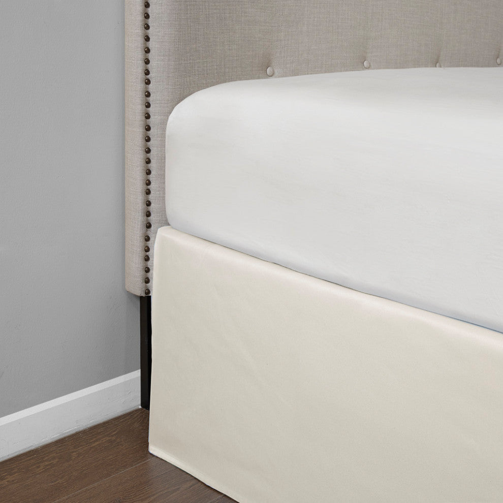 Madison Park Simple Fit Wrap Around Adjustable Bedskirt, Ivory