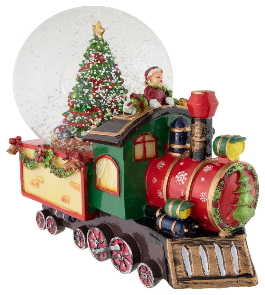 8" Children Christmas Train Musical Snow Globe