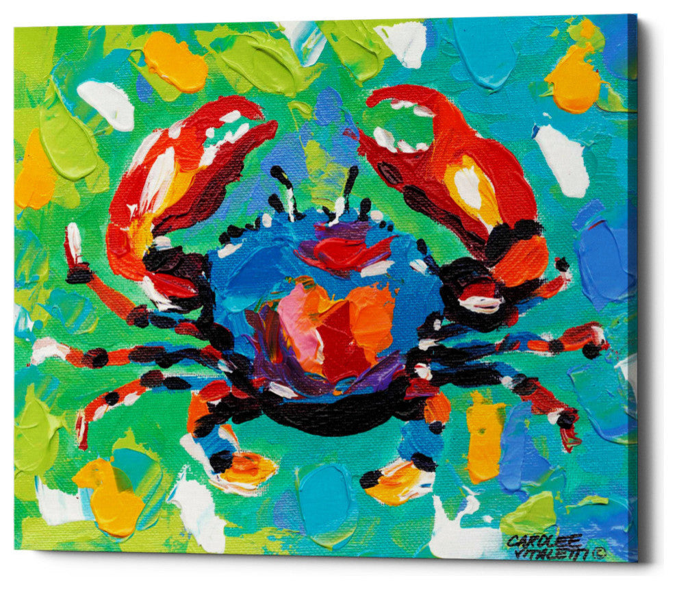 Seaside Crab I' by Carolee Vitaletti Giclee Canvas Wall Art, 16"x12"