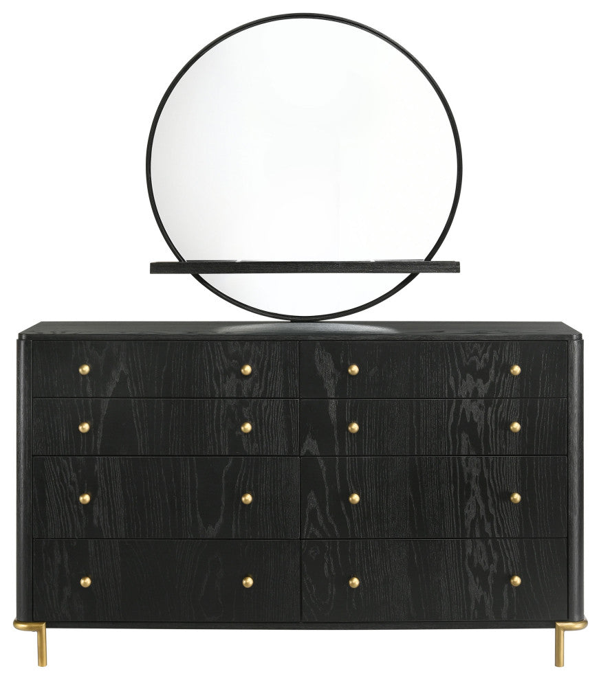 Arini 8-drawer Dresser With Mirror Black
